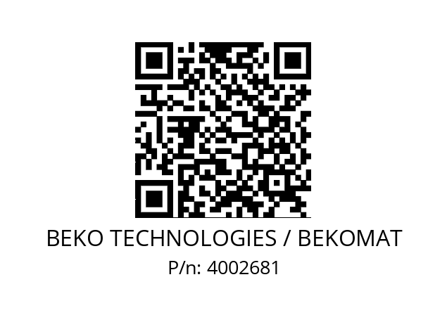   BEKO TECHNOLOGIES / BEKOMAT 4002681