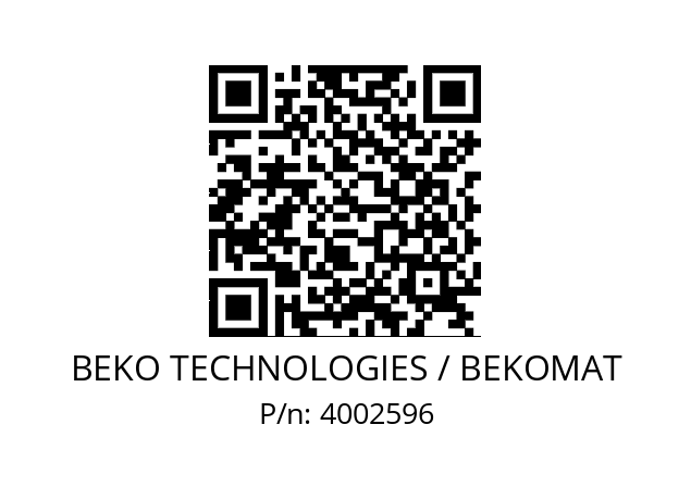   BEKO TECHNOLOGIES / BEKOMAT 4002596