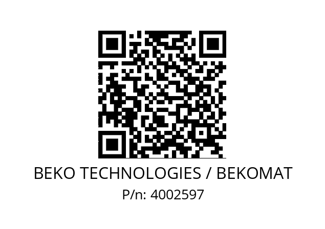   BEKO TECHNOLOGIES / BEKOMAT 4002597