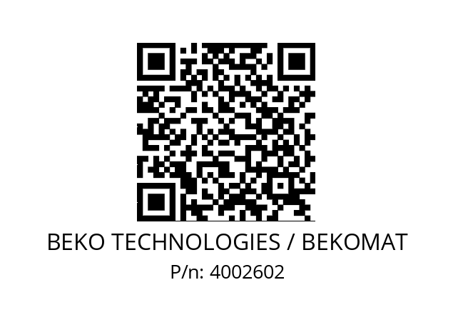   BEKO TECHNOLOGIES / BEKOMAT 4002602