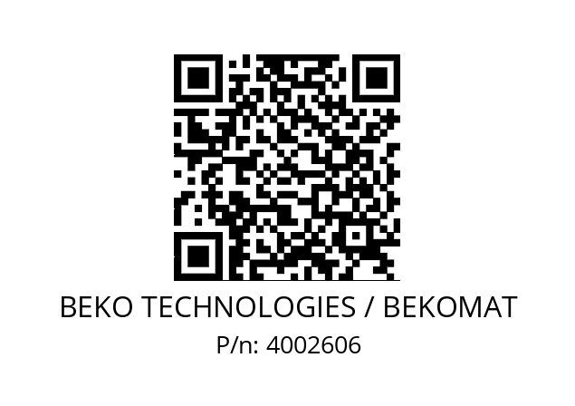   BEKO TECHNOLOGIES / BEKOMAT 4002606