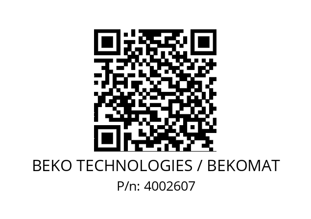   BEKO TECHNOLOGIES / BEKOMAT 4002607