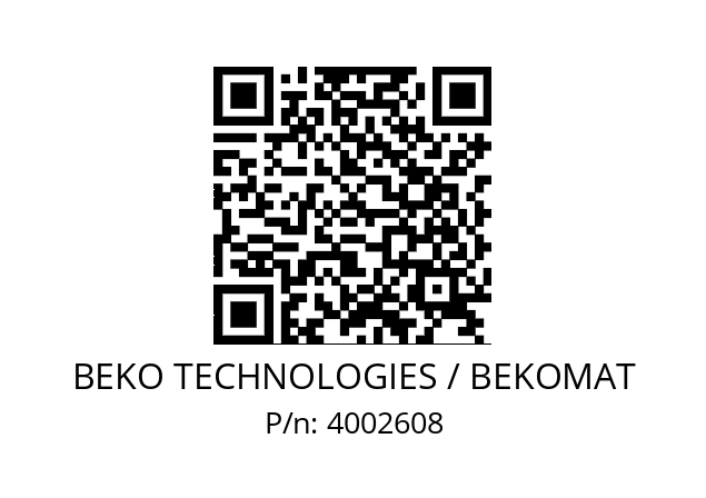   BEKO TECHNOLOGIES / BEKOMAT 4002608