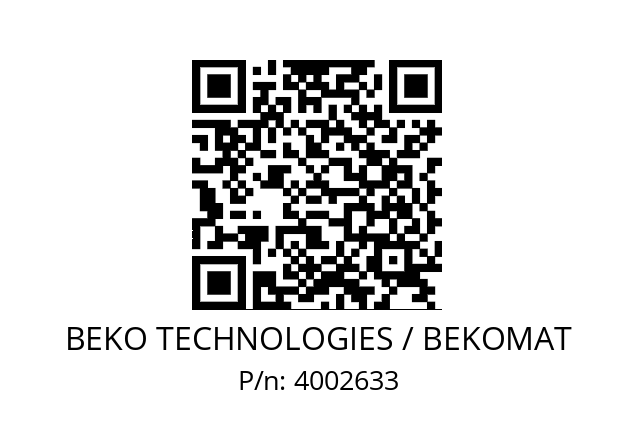   BEKO TECHNOLOGIES / BEKOMAT 4002633