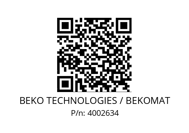   BEKO TECHNOLOGIES / BEKOMAT 4002634