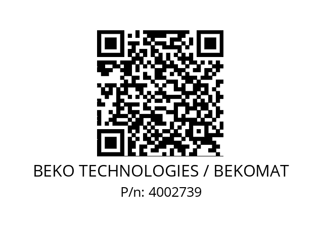   BEKO TECHNOLOGIES / BEKOMAT 4002739