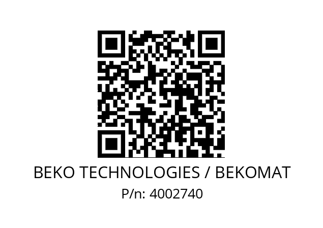   BEKO TECHNOLOGIES / BEKOMAT 4002740