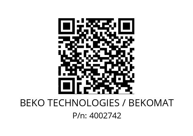   BEKO TECHNOLOGIES / BEKOMAT 4002742