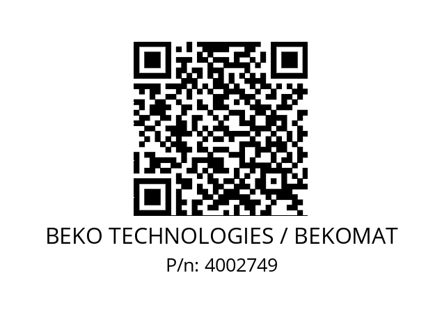   BEKO TECHNOLOGIES / BEKOMAT 4002749