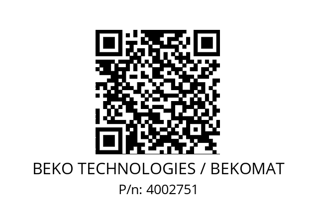   BEKO TECHNOLOGIES / BEKOMAT 4002751