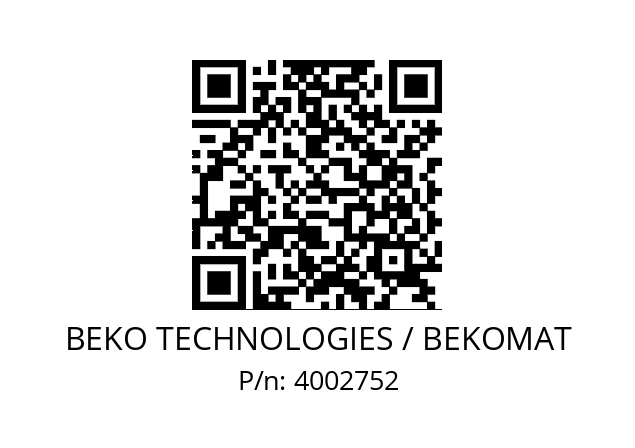   BEKO TECHNOLOGIES / BEKOMAT 4002752