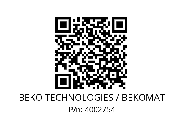   BEKO TECHNOLOGIES / BEKOMAT 4002754