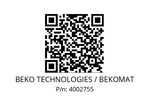   BEKO TECHNOLOGIES / BEKOMAT 4002755