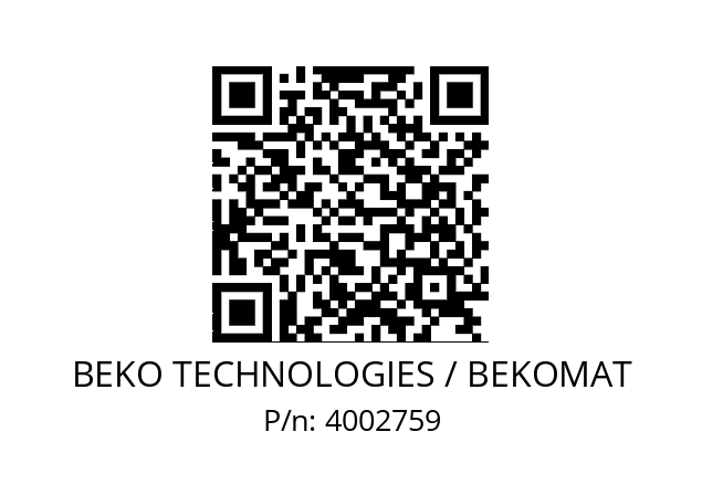   BEKO TECHNOLOGIES / BEKOMAT 4002759