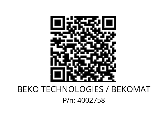   BEKO TECHNOLOGIES / BEKOMAT 4002758