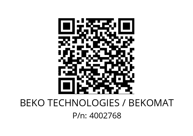   BEKO TECHNOLOGIES / BEKOMAT 4002768