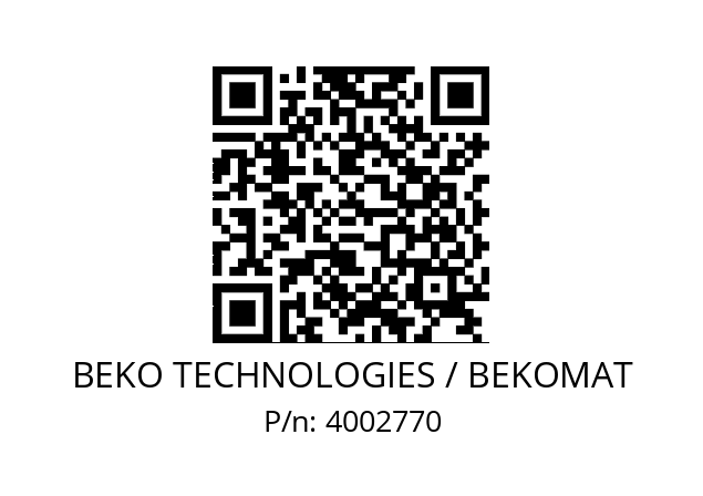   BEKO TECHNOLOGIES / BEKOMAT 4002770