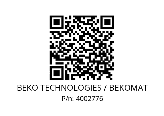   BEKO TECHNOLOGIES / BEKOMAT 4002776