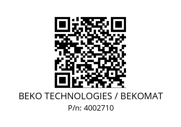   BEKO TECHNOLOGIES / BEKOMAT 4002710