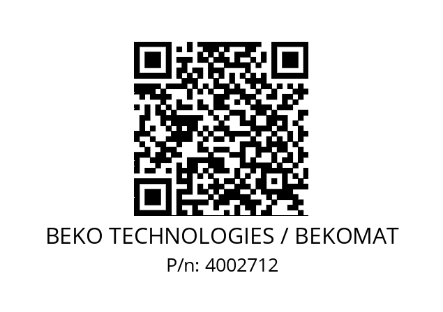   BEKO TECHNOLOGIES / BEKOMAT 4002712