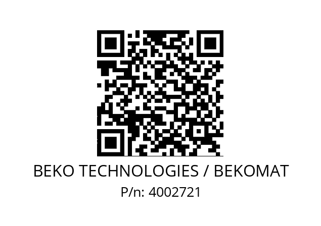   BEKO TECHNOLOGIES / BEKOMAT 4002721