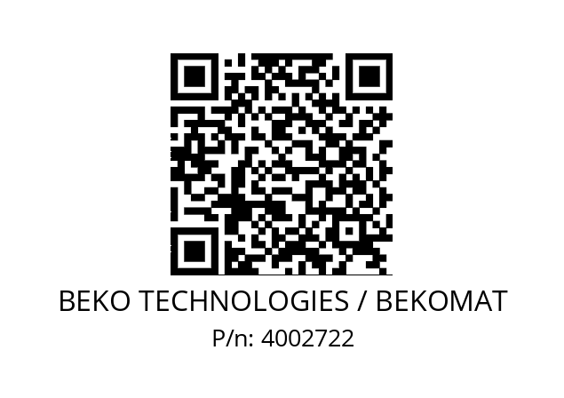   BEKO TECHNOLOGIES / BEKOMAT 4002722