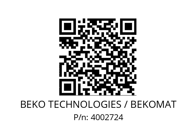   BEKO TECHNOLOGIES / BEKOMAT 4002724