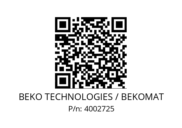   BEKO TECHNOLOGIES / BEKOMAT 4002725