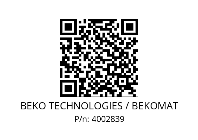   BEKO TECHNOLOGIES / BEKOMAT 4002839