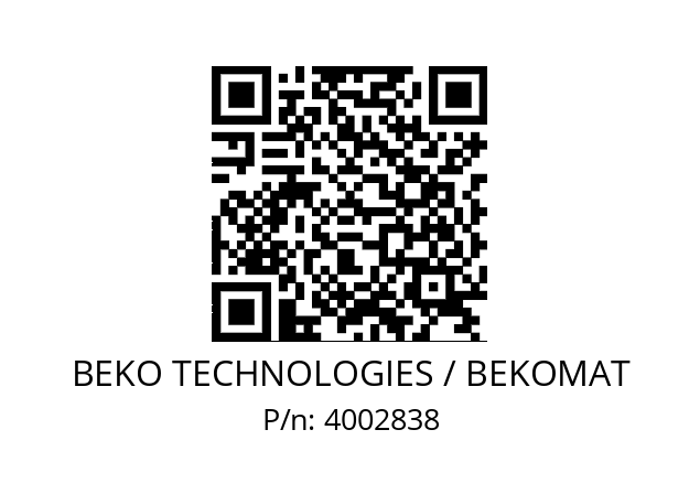   BEKO TECHNOLOGIES / BEKOMAT 4002838