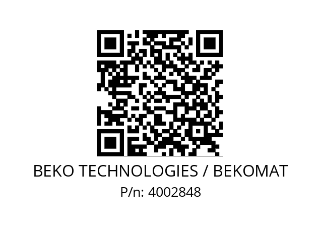   BEKO TECHNOLOGIES / BEKOMAT 4002848