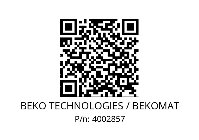   BEKO TECHNOLOGIES / BEKOMAT 4002857