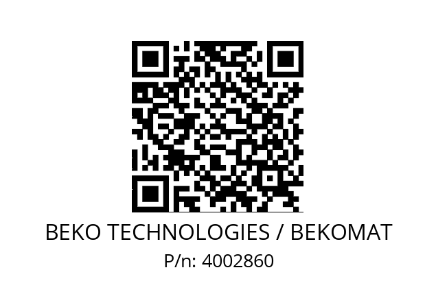   BEKO TECHNOLOGIES / BEKOMAT 4002860