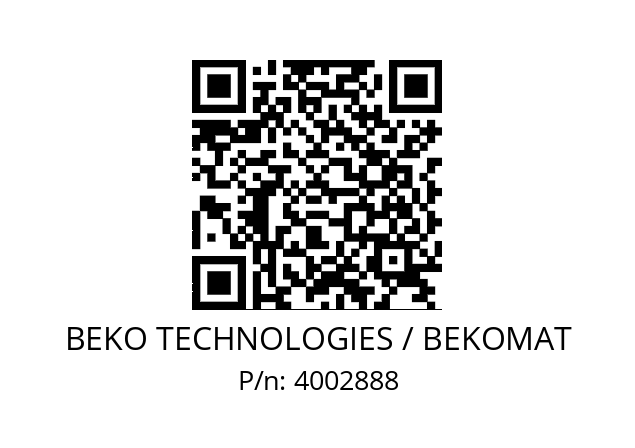   BEKO TECHNOLOGIES / BEKOMAT 4002888