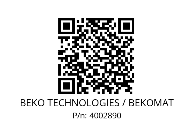   BEKO TECHNOLOGIES / BEKOMAT 4002890