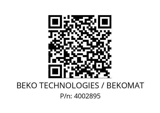   BEKO TECHNOLOGIES / BEKOMAT 4002895