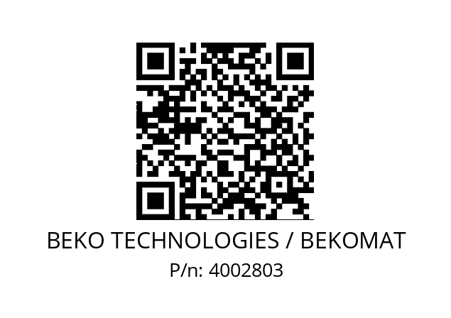   BEKO TECHNOLOGIES / BEKOMAT 4002803