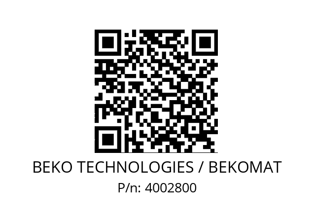   BEKO TECHNOLOGIES / BEKOMAT 4002800