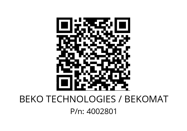   BEKO TECHNOLOGIES / BEKOMAT 4002801