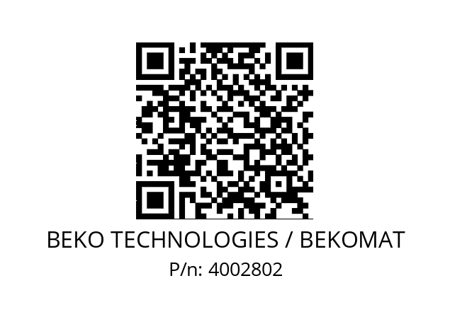   BEKO TECHNOLOGIES / BEKOMAT 4002802