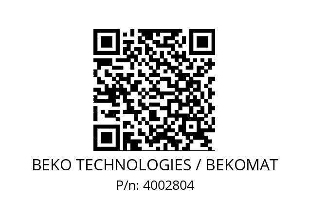   BEKO TECHNOLOGIES / BEKOMAT 4002804