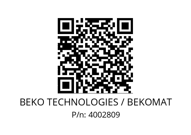   BEKO TECHNOLOGIES / BEKOMAT 4002809