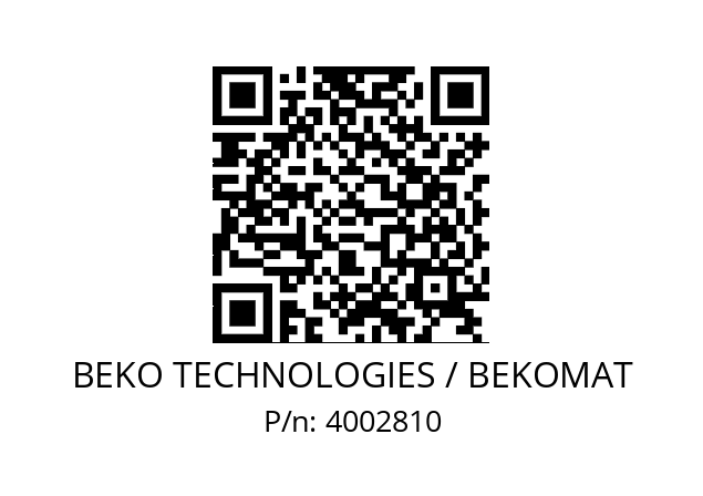   BEKO TECHNOLOGIES / BEKOMAT 4002810