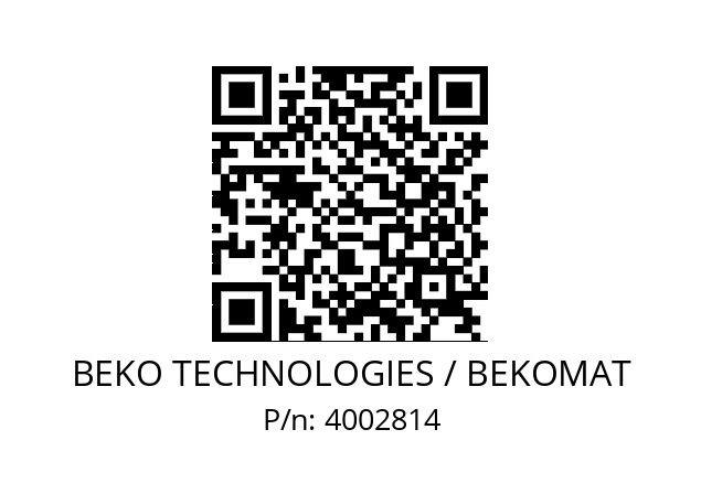   BEKO TECHNOLOGIES / BEKOMAT 4002814