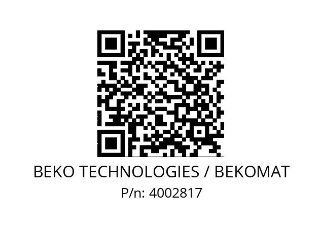   BEKO TECHNOLOGIES / BEKOMAT 4002817