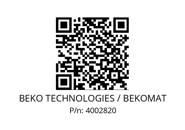   BEKO TECHNOLOGIES / BEKOMAT 4002820