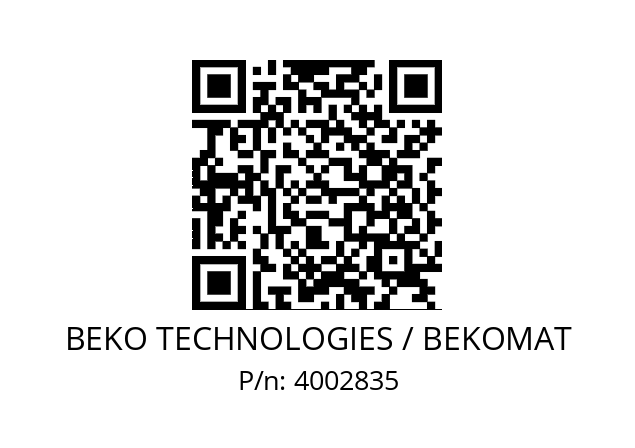   BEKO TECHNOLOGIES / BEKOMAT 4002835