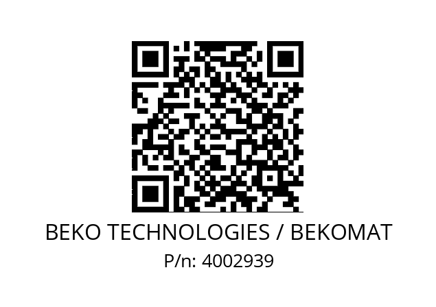   BEKO TECHNOLOGIES / BEKOMAT 4002939