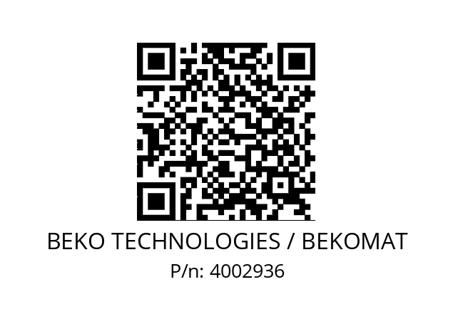   BEKO TECHNOLOGIES / BEKOMAT 4002936