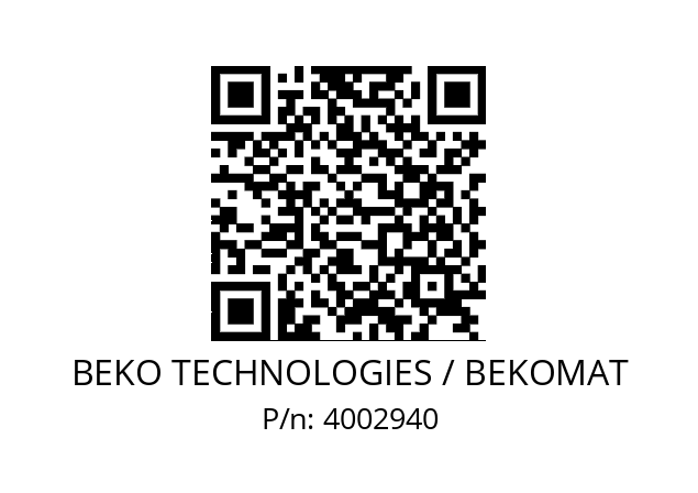   BEKO TECHNOLOGIES / BEKOMAT 4002940